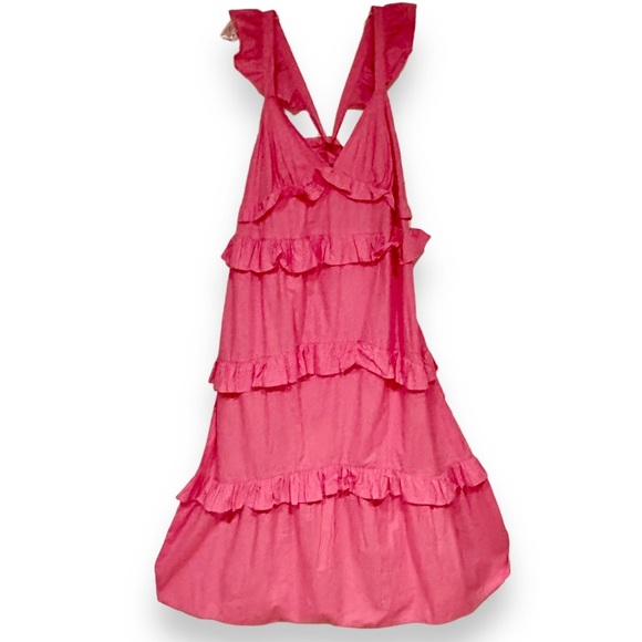 Boohoo size 8 pink maternity frill tie midi maxi dress - Picture 2 of 13